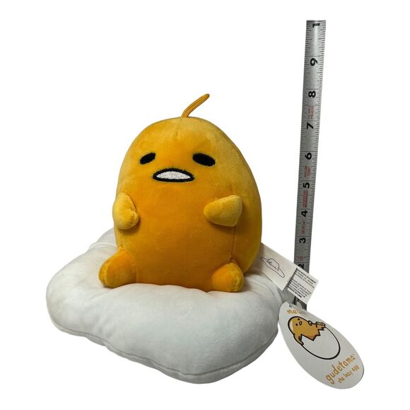 Fiesta Sanrio Gudetama Meh The Lazy Egg Plush Stuffed Animal 8” tall loop NWT - Picture 2 of 7